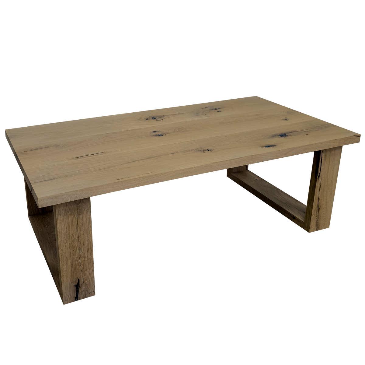 Thimalo rechthoek salontafel met houten U poten
