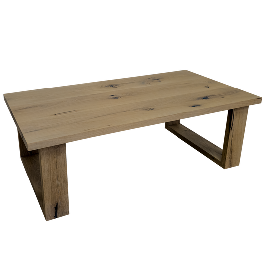 Thimalo rechthoek salontafel met houten U poten