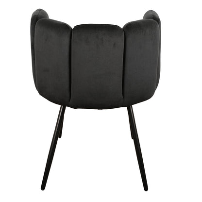 Eettafel stoel met armleuning Asley in zwart kleur van Thimalo achterkant