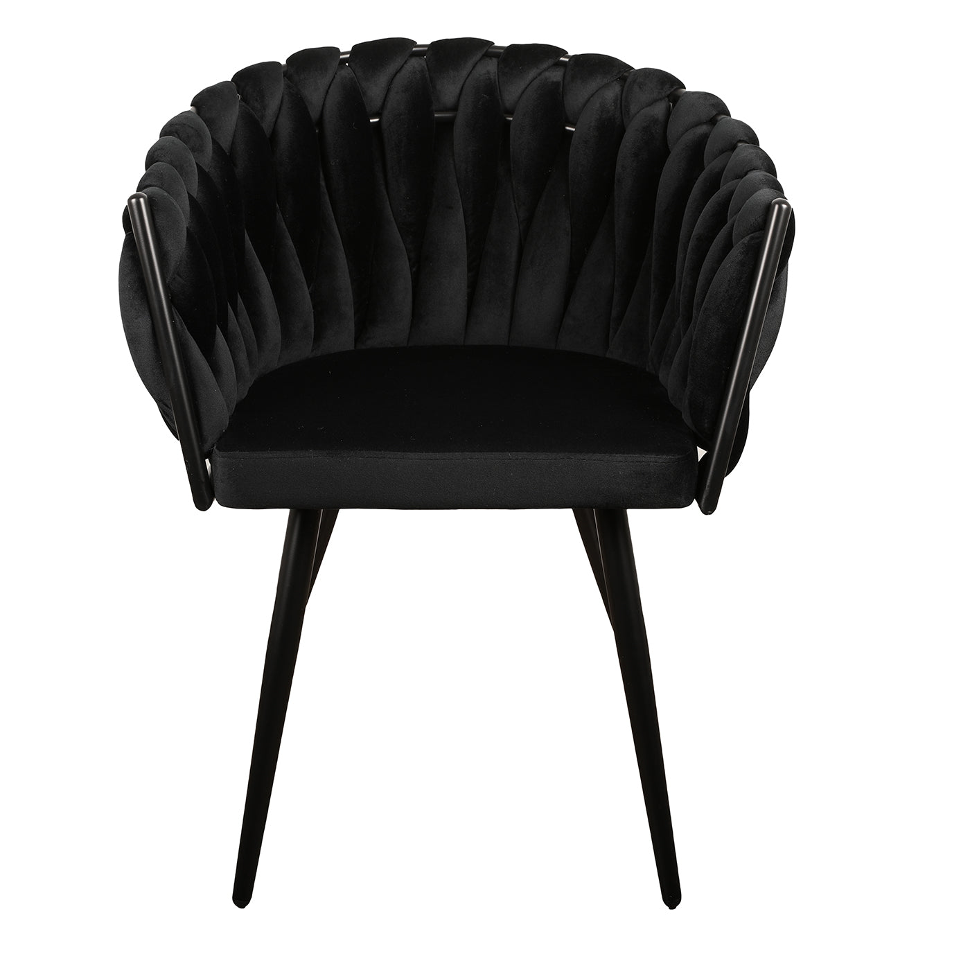 Eettafel stoel met armleuning Charles in zwart kleur van Thimalo voorkant