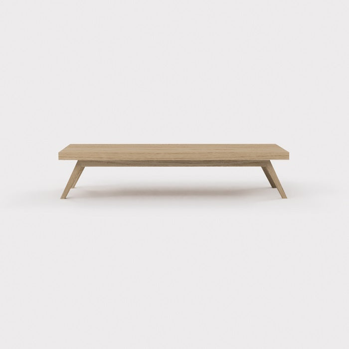 Eiken minimalistische design salontafel van Thimalo voorkant