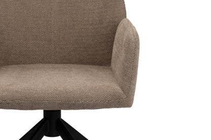 roterende Eettafel stoel Sandra in bruin kleur van Thimalo detailfoto van stof